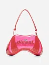 Diesel Play Pink Shoulder Bag With Logo Detail On The Front In Eco-leather Woman