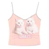 Diesel T-top R2 Cats Pink Cotton Jersey Tank Top In Pink