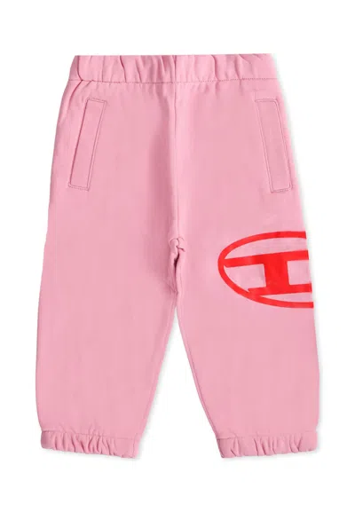 Diesel Pink Trousers For Baby Girl With Logo