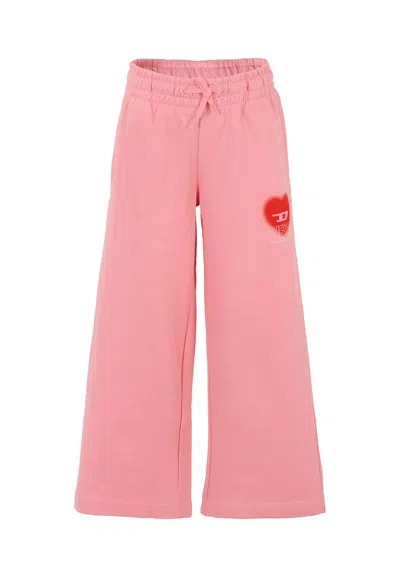 Diesel Kids' Pink Trousers For Girl With Heart