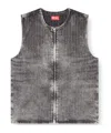 Diesel Vest In Tailoring Pinstripe Denim In Gray