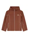 Diesel Piped Hooded Jacket In Brown