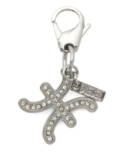 Diesel Pisces Charm Keyring In Silver