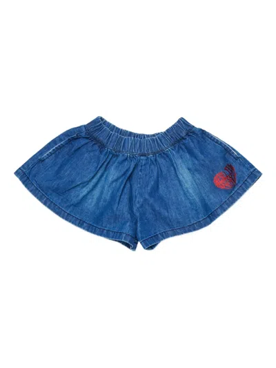 Diesel Babies' Pixib Heart-detail Denim Shorts In Blue