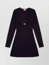 Diesel Placky V-neck Wool Mini Dress