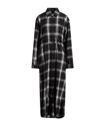 Diesel Plaid Flannel Shirt Dress In Black