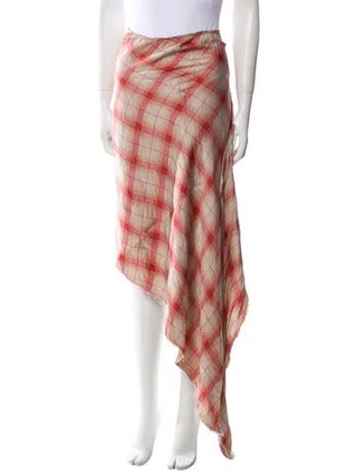 Pre-owned Diesel Plaid Print Long Skirt In Neutral
