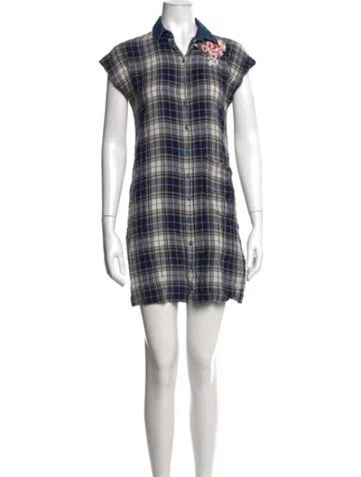 Pre-owned Diesel Plaid Print Mini Dress In Multicolor