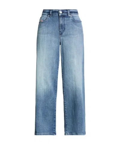 Diesel Plain Colour Straight-leg Jeans In Blue