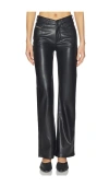 Diesel Faxu Leather Trousers In Black