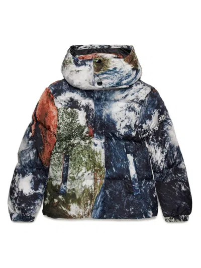 Diesel Kids' Planet Camou Padded Jacket In K90