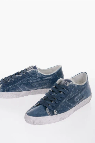 Diesel Plastic Denim S-leroji Sneakers In Blue