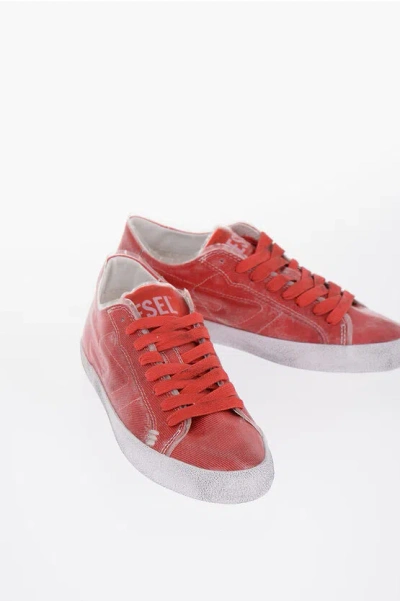 Diesel Plastic Denim S-leroji Sneakers In Red