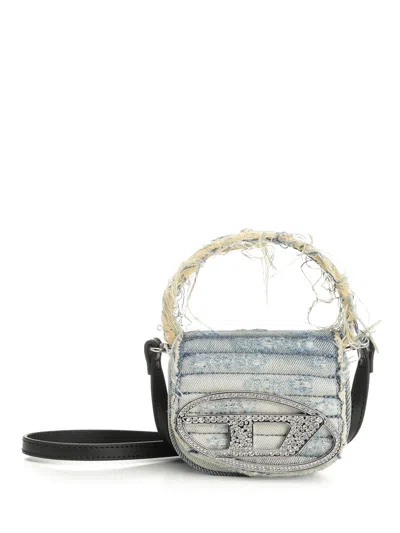 Diesel Plastic Mini Shoulder Bag Handbags Silver In Blue