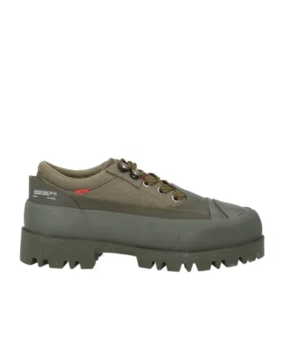 Diesel Platform Canvas Sneakers In Green