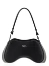 Diesel 'play' Black Shoulder Bag With Oval D Logo Detail On The Front In Ecoleather Woman In Black