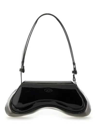 Diesel Play-crossbody Bag In Semi Gloss Leather In Black