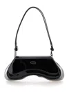 Diesel Play Black Shoulder Bag With Logo Plate In Tech Fabric Woman