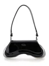 Diesel Play Black Shoulder Bag With Logo Plate In Tech Fabric Woman