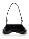 Diesel Play Black Shoulder Bag With Logo Plate In Tech Fabric Woman