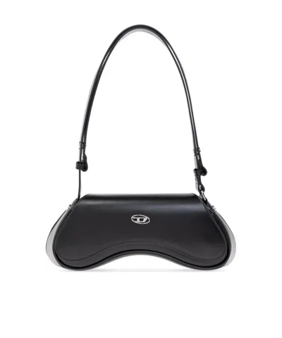 Diesel Play-crossbody Bag In Semi Gloss Leather In Black