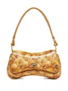 Diesel Play-glossy Clutch With Print In Gold