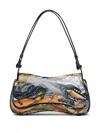 Diesel Play-glossy Clutch With Print In Orange