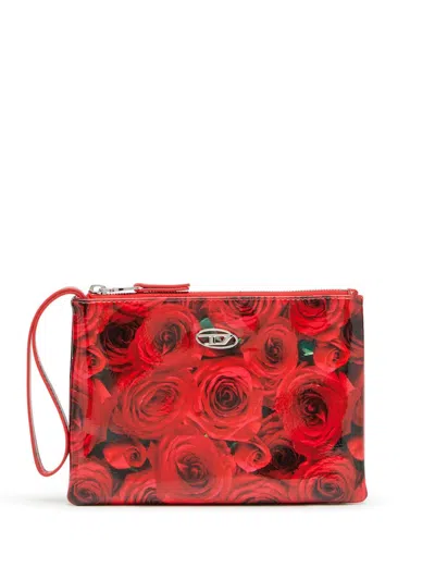 Diesel Play Clutch Bag In Red