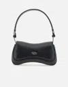 Diesel Curved Silhouette Clutch With Adjustable Strap In Black