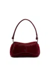 Diesel Bordeaux Synthetic Fur Shoulder Bag With Logo In Red