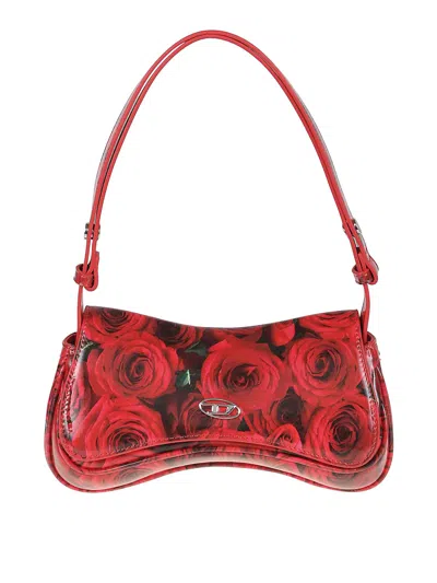 Diesel Womens Play Patent Faux-leather Clutch Bag Ha765 In Red