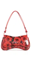 Diesel Red Shiny Recycled Pu Clutch With Controller-inspired Design In Red