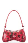 Diesel Red Shiny Recycled Pu Clutch With Controller-inspired Design In Red