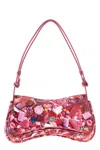 Diesel 'play'  Pink Handbag With Oval D Logo Plaque On The Front And All-over Graphic Print
