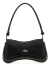 Diesel Curved Silhouette Clutch With Adjustable Strap In Black