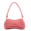 Diesel Play-clutch In Coloured Hairy Leather In Pink