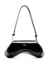 Diesel Play Crossbody Patent Fabric Bag In Black