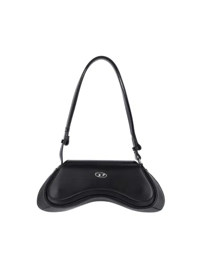 Diesel Play-crossbody Bag In Semi Gloss Leather In Black
