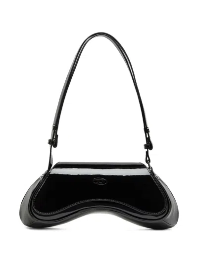 Diesel Play-crossbody Bag In Semi Gloss Leather In Black