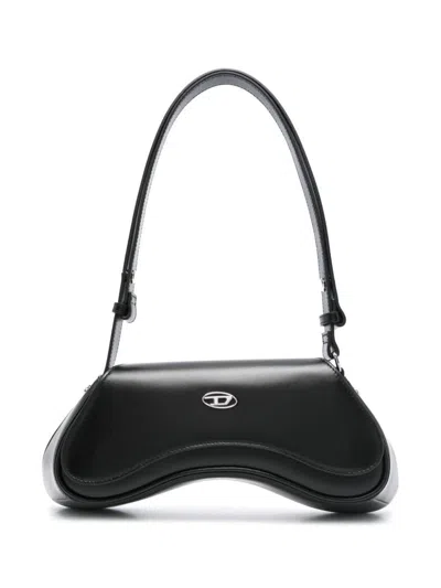 Diesel Play-crossbody Bag In Semi Gloss Leather In Black