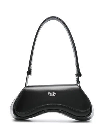 Diesel Play-crossbody Bag In Semi Gloss Leather In Black
