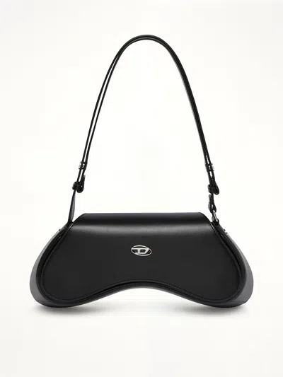 Diesel Play Logo Plaque Shoulder Bag In Black