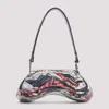 Diesel Sculptural Handbag With Glossy Finish And Print In Multicolour
