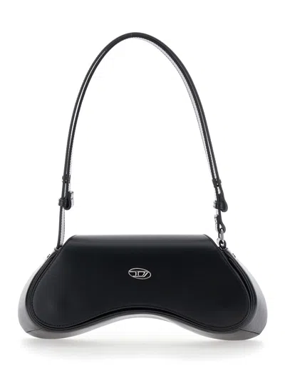 Diesel Play-crossbody Bag In Semi Gloss Leather In Black