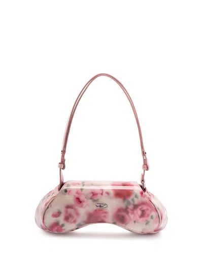 Diesel White And Pink Play Polyurethane Handbag In Neutral