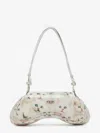 Diesel Play Crossbody Patent Fabric Shoulder Bag In White
