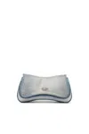 Diesel Play-crystal Clutch In Solarised Denim In Blue