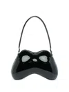 Diesel Medium Double-d Curved Shoulder Bag In Black
