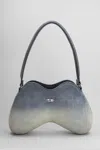 Diesel Denim Shoulder Bag With Double-d Shape In Gray