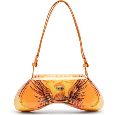 Diesel ® Play Faux Leather Crossbody Bag In Orange